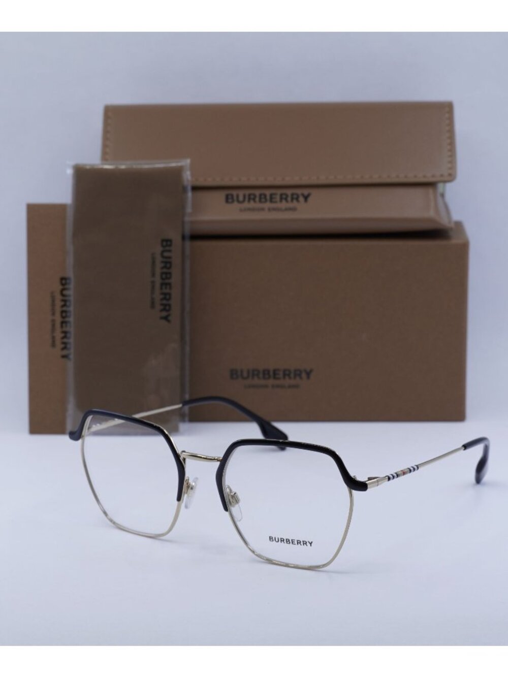 Burberry BE1371 1326 Geometric Eyeglasses 52mm - Gold/Black